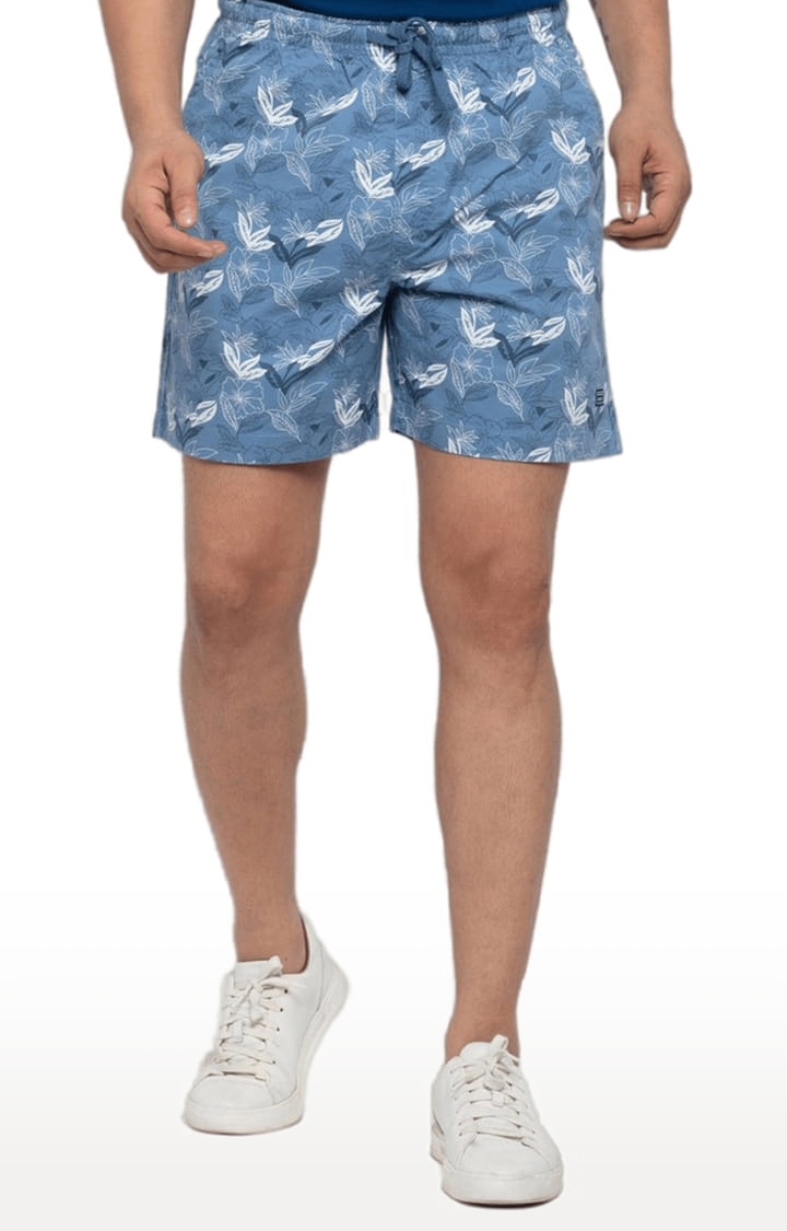 Men's Blue Printed Shorts