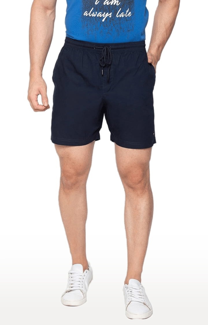 Men's Blue Solid Shorts