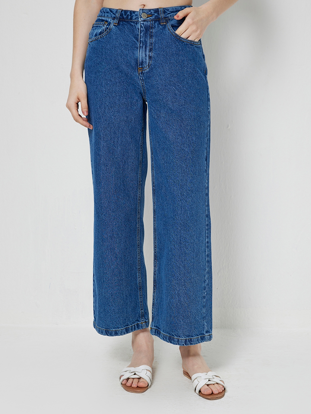 Cover Story | Blue Wide Leg High-Rise Jeans