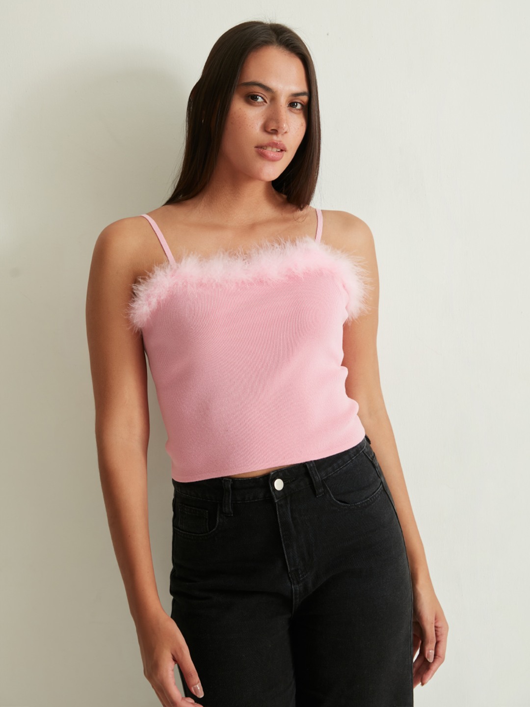 Mauve Pastel Pink Fur Sweater main image 1