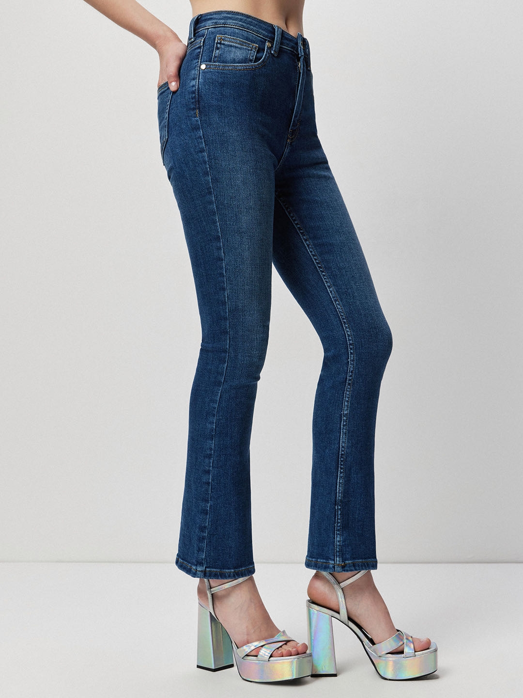 Cover Story | Blue Bootcut Ankle Length Jeans