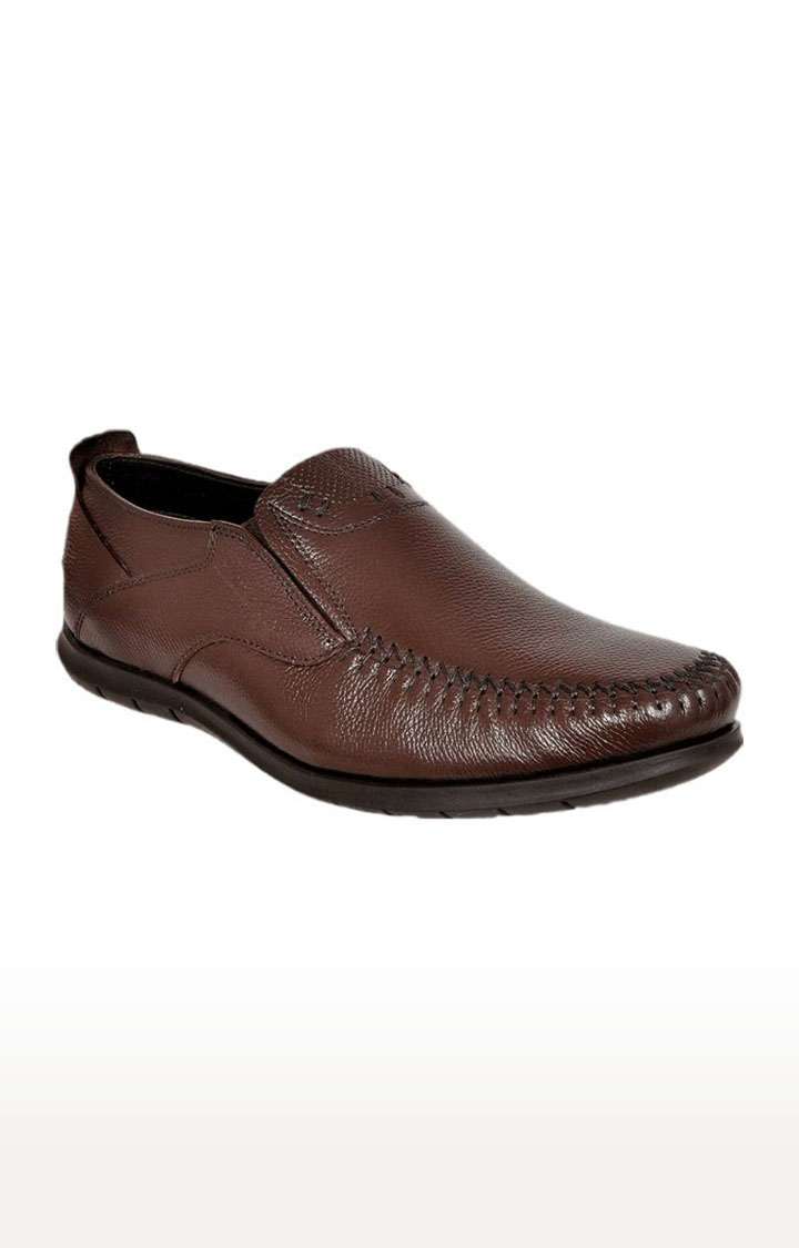 Men's Brown Leather Casual Slip-ons