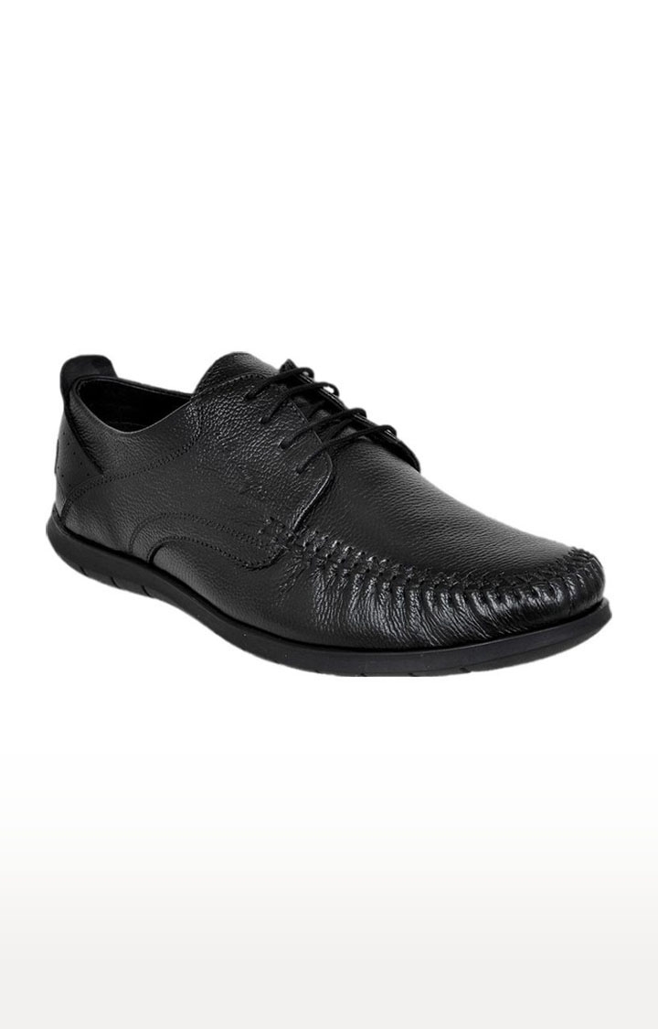 Men's Black Leather Casual Lace-ups