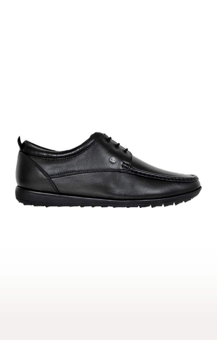 Men's Black Leather Casual Lace-ups