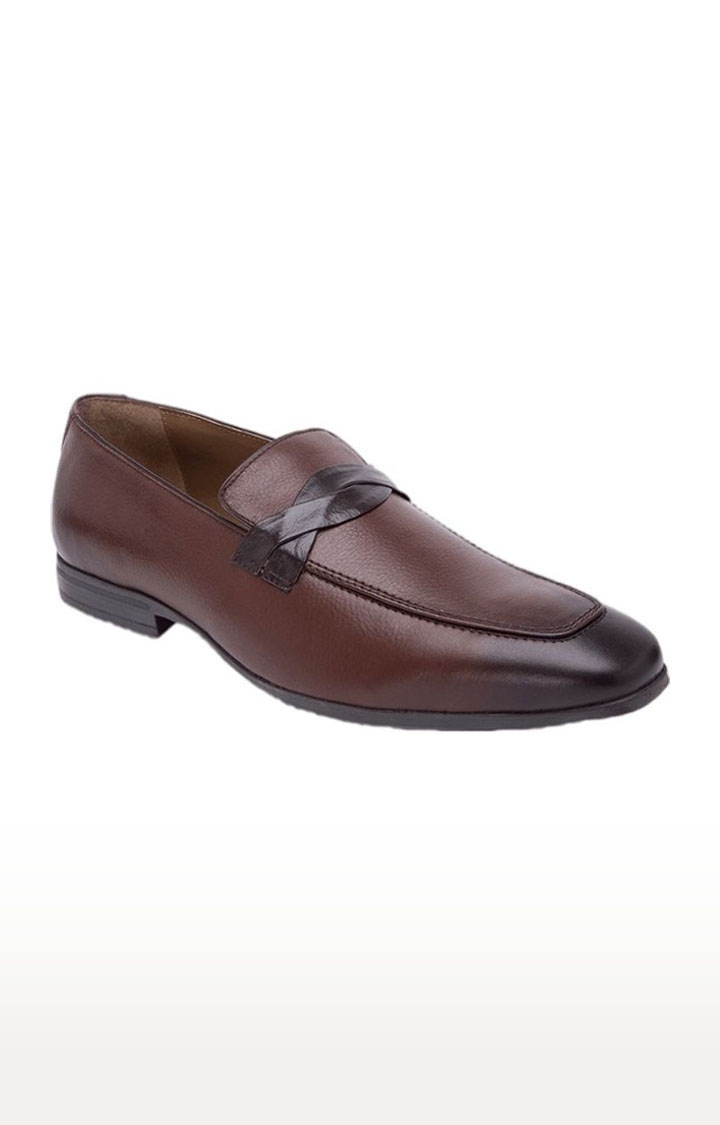 Allen Cooper | Men's Brown Leather Formal Slip-ons
