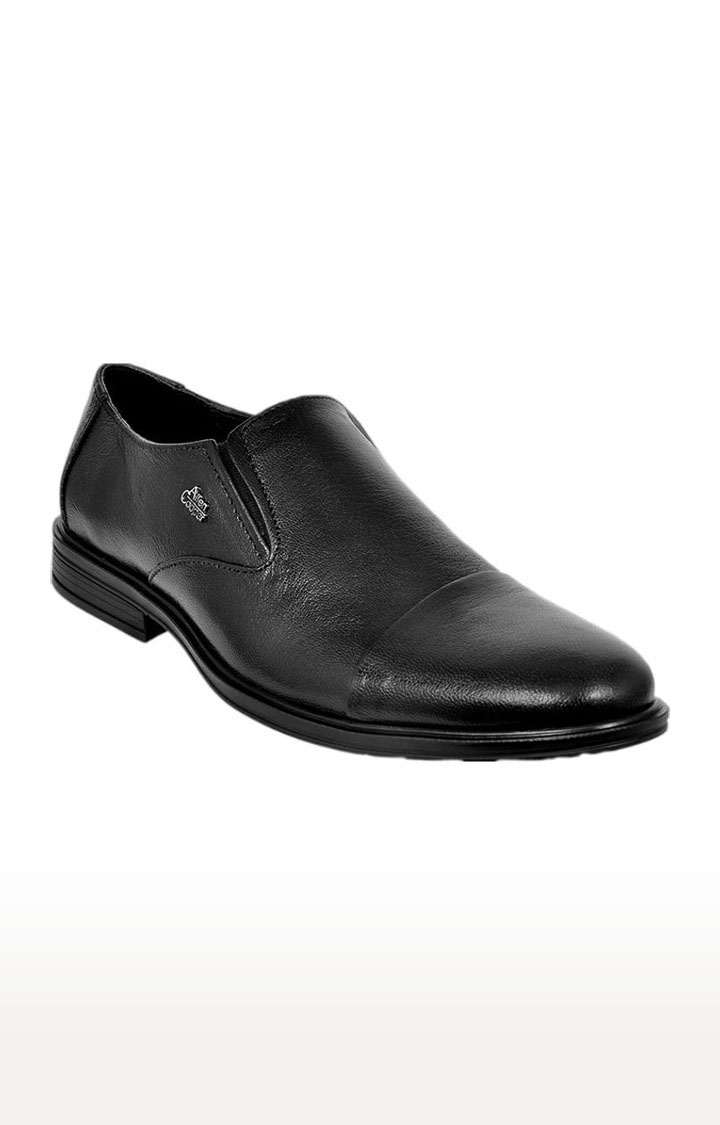 Men's Black Leather Formal Slip-ons