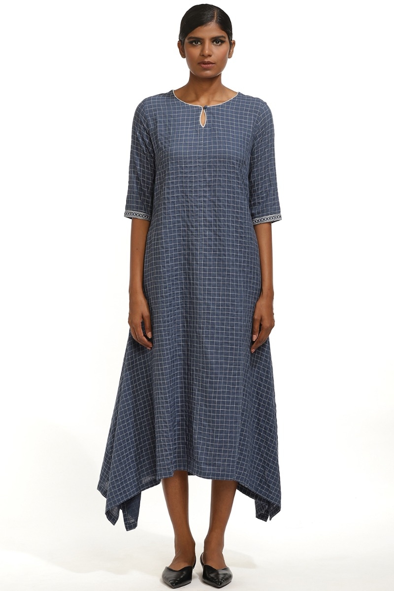 ABRAHAM AND THAKORE | Embroidered Check Dress