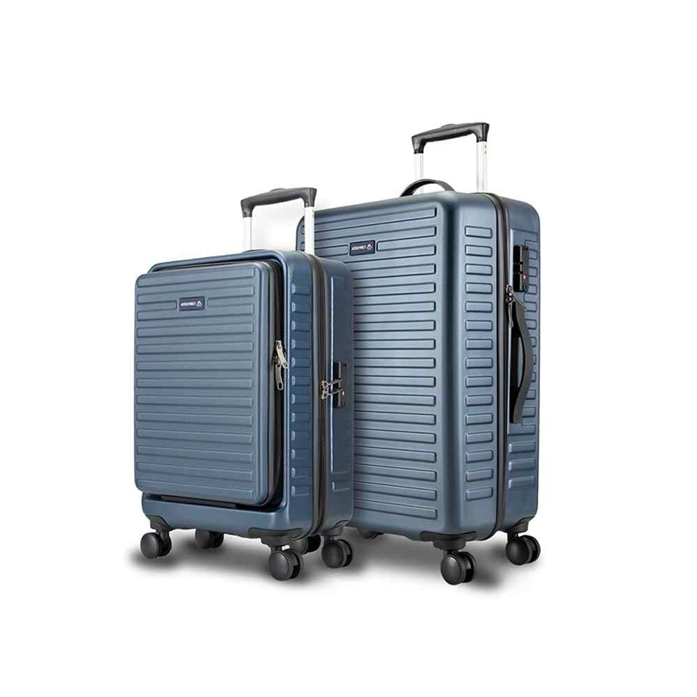 Hard Luggage Trolley Combo Blue