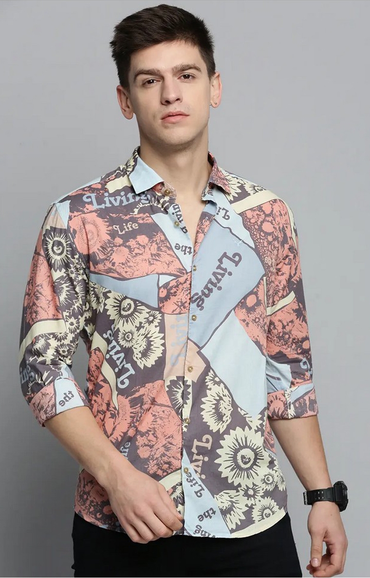 SHOWOFF Men's Spread Collar Multi Printed Shirt