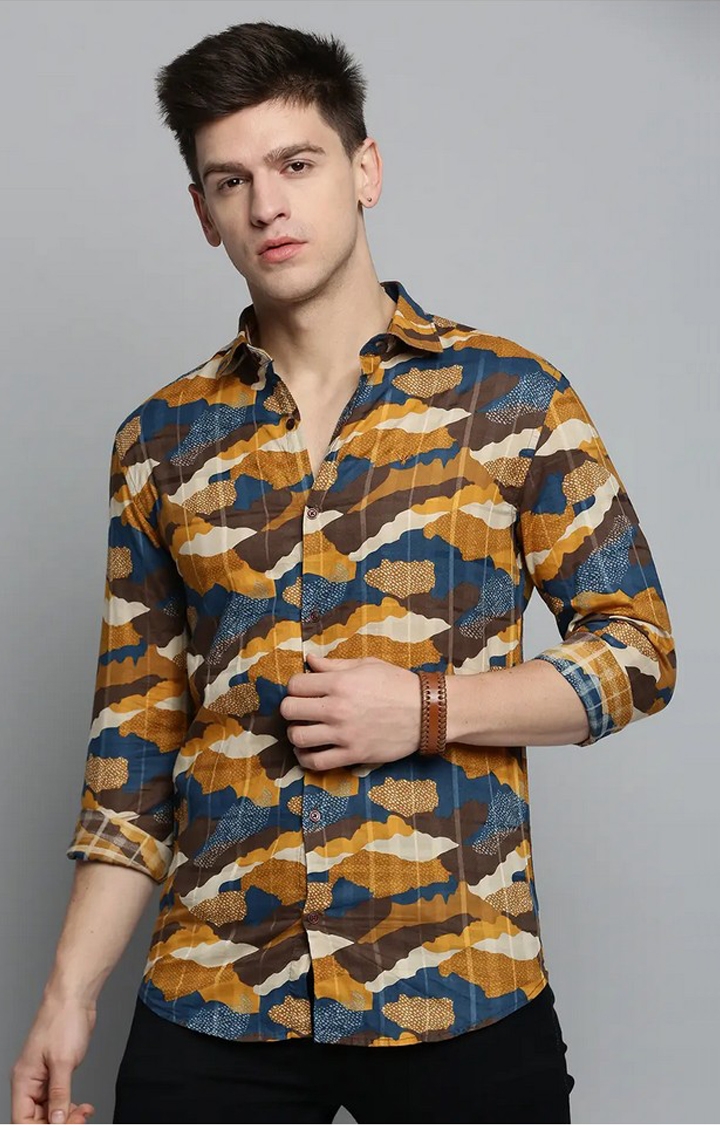 SHOWOFF Men Multi Printed Spread Collar Full Sleeves Casual Shirt