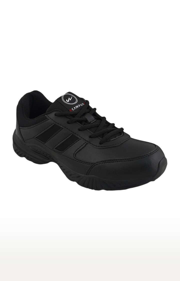 Boy's Bingo-151A Black PU School Shoes