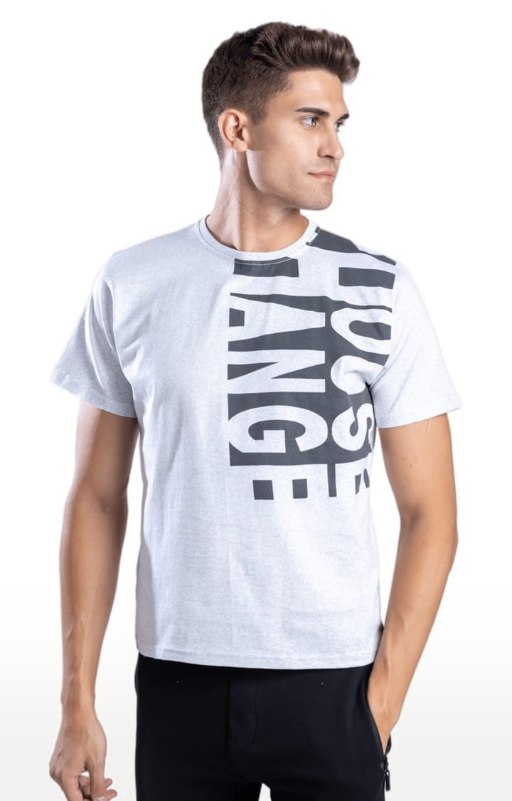 One For Blue | Unisex White Typographic Cotton Regular T-Shirt