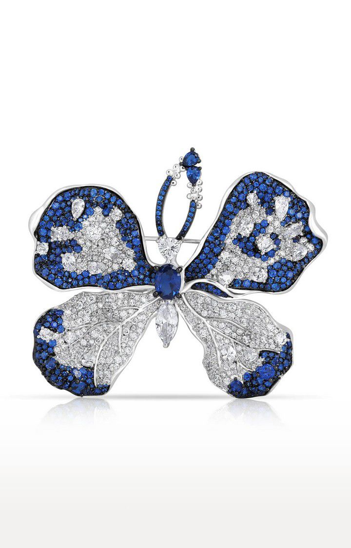 WRAPGAME | Unisex Blue 10 Inch Papillon Brooches