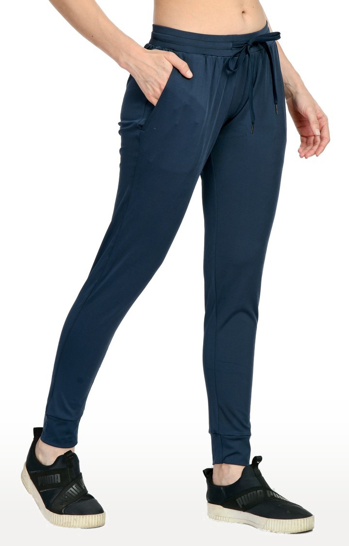 Body Smith | Women's Blue Cotton Blend  Activewear Jogger