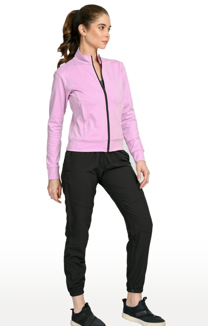 Women's Solid Lavender Activewear Jacket