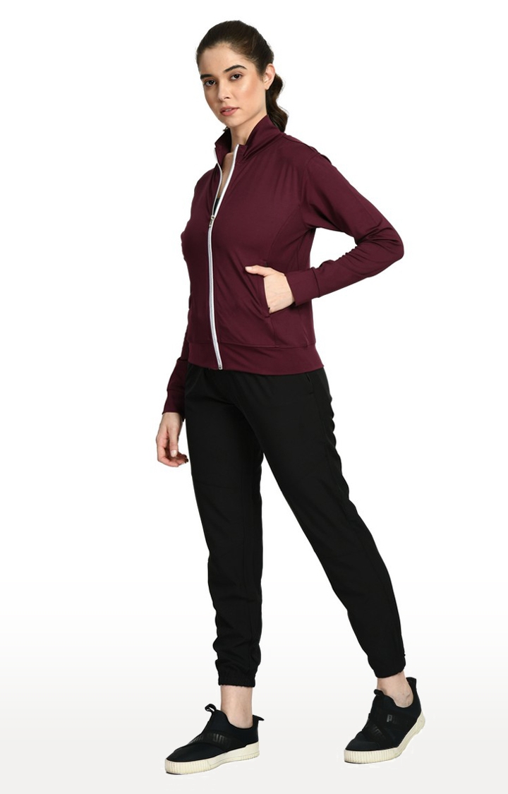 Body Smith | Women's Solid Maroon Activewear Jacket