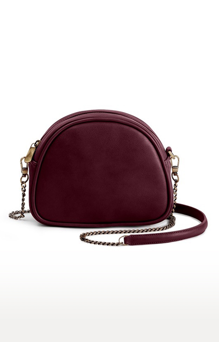 DailyObjects | Women's Burgundy Vegan Leather  Arch Sling Bags