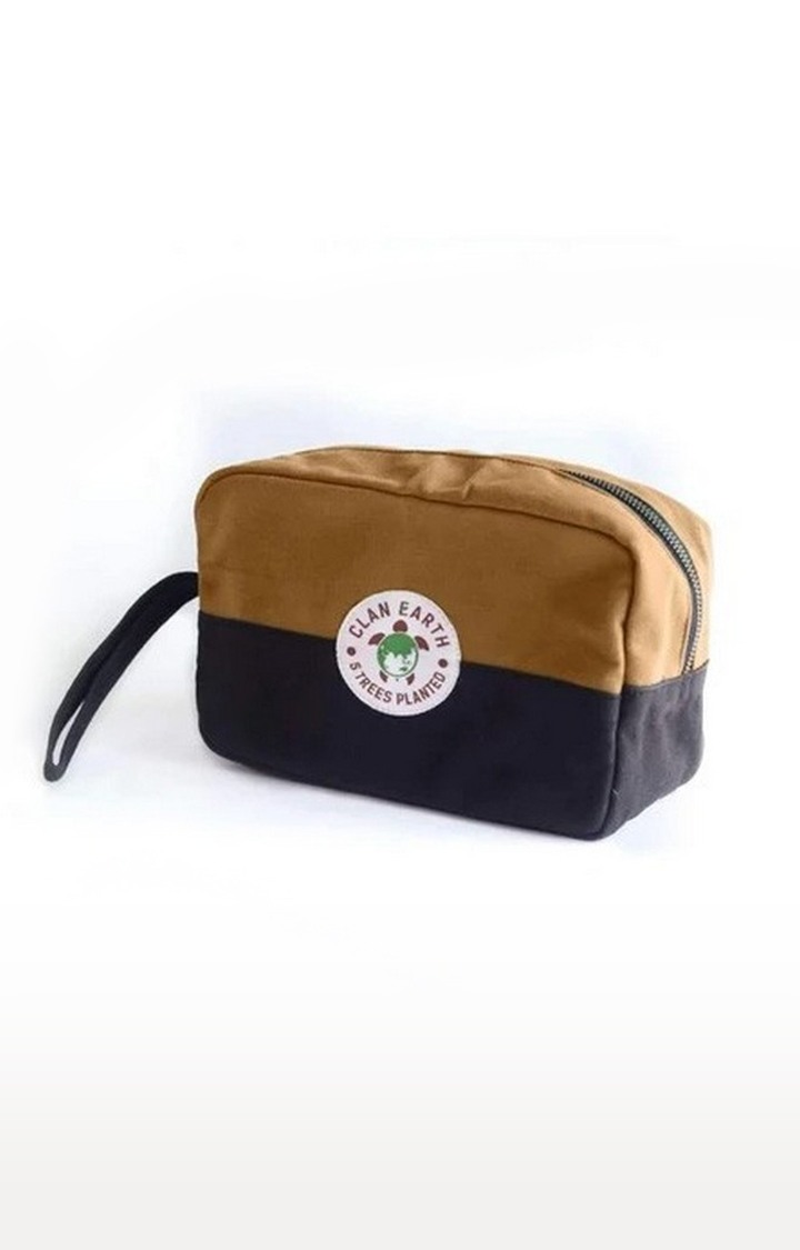 Clan Earth | Unisex Walnut Brown Sustainable Oryx Dopp Kit