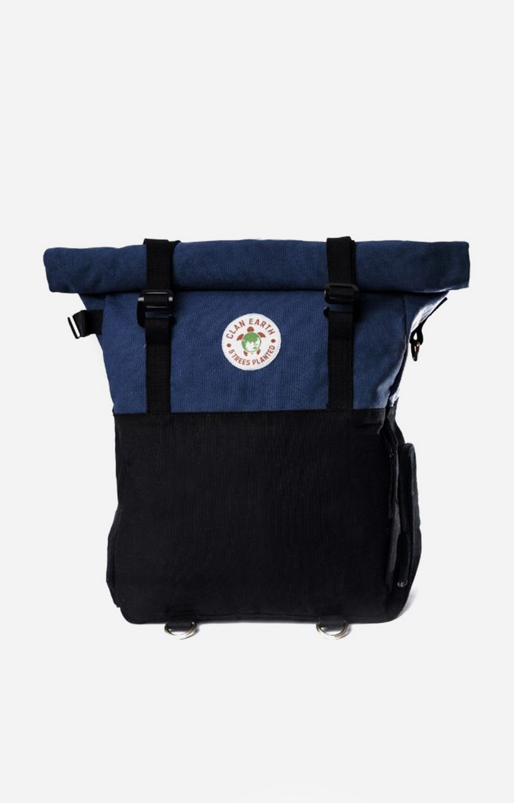 Clan Earth | Unisex Navy Blue & Charcoal Black Sustainable Pangolin Backpack