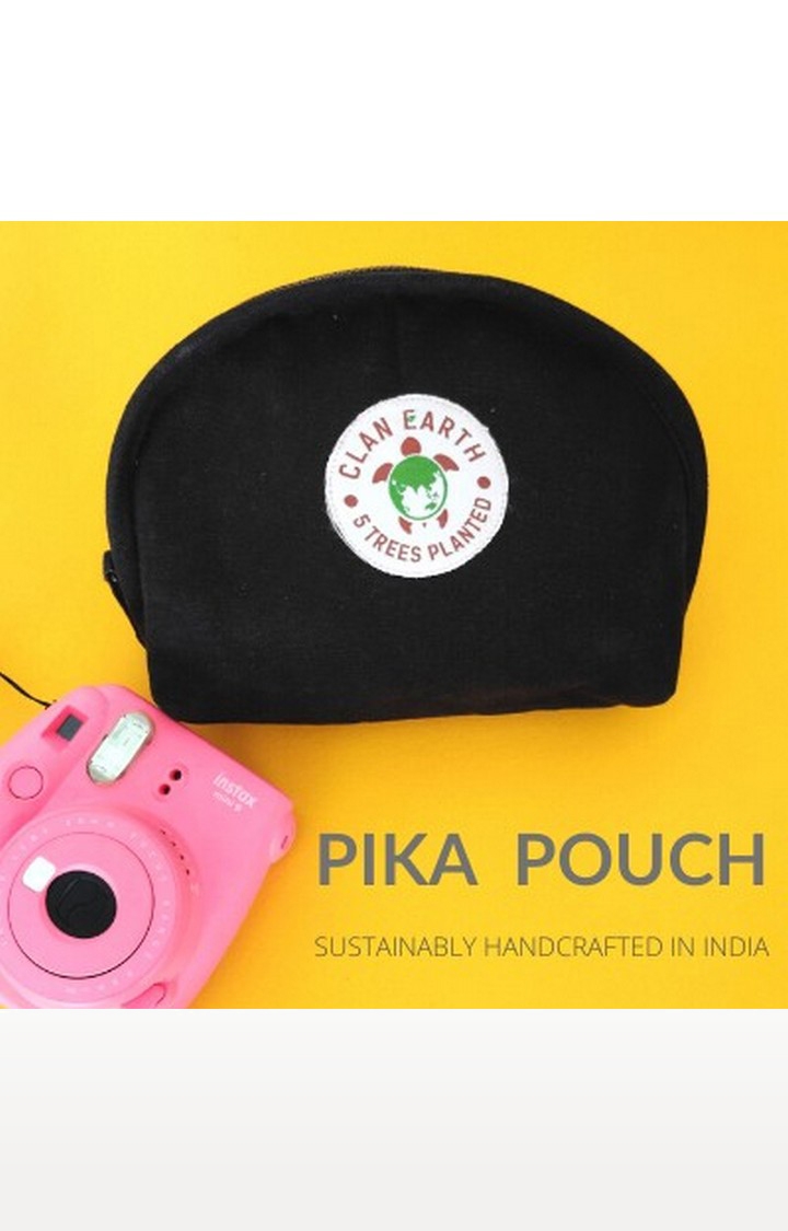 Clan Earth | Women Charcoal Black Sustainable Pika Pouch