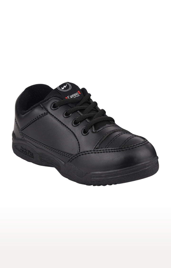 Boy's CS-1258S Black PU School Shoes