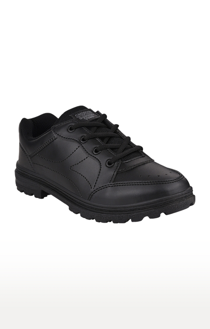 Boy's CS-63S Black PU School Shoes