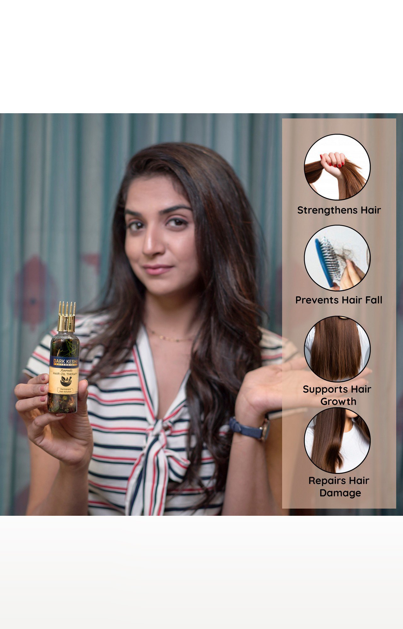 Dark Kesa Ayurvedic Hair Oil, Bhringraj And Amla Oil, Reduces Hair Loss