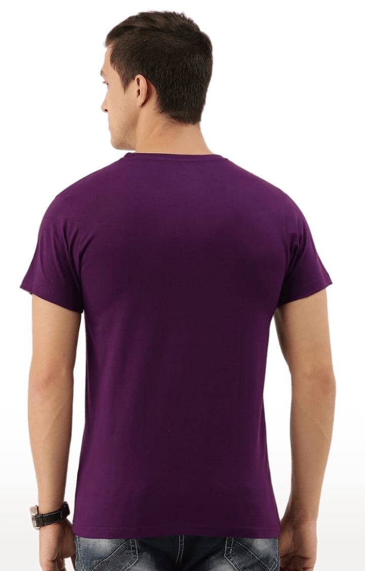 Men's Purple Cotton Printed T-Shirts