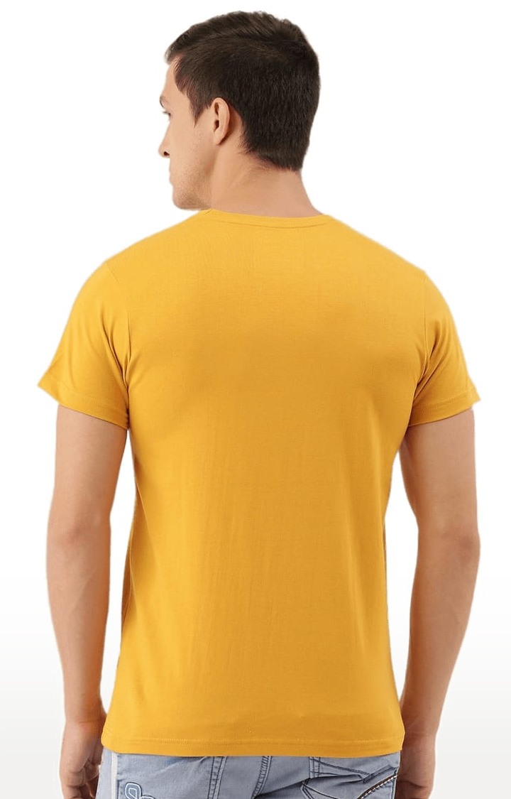 Men's Yellow Cotton Colourblock T-Shirts