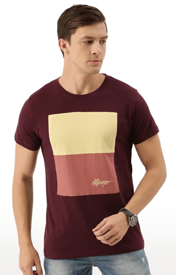 Men's Red Cotton Printed T-Shirts