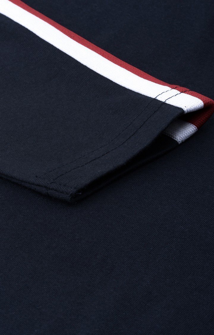 Men's Blue Cotton Solid T-Shirts
