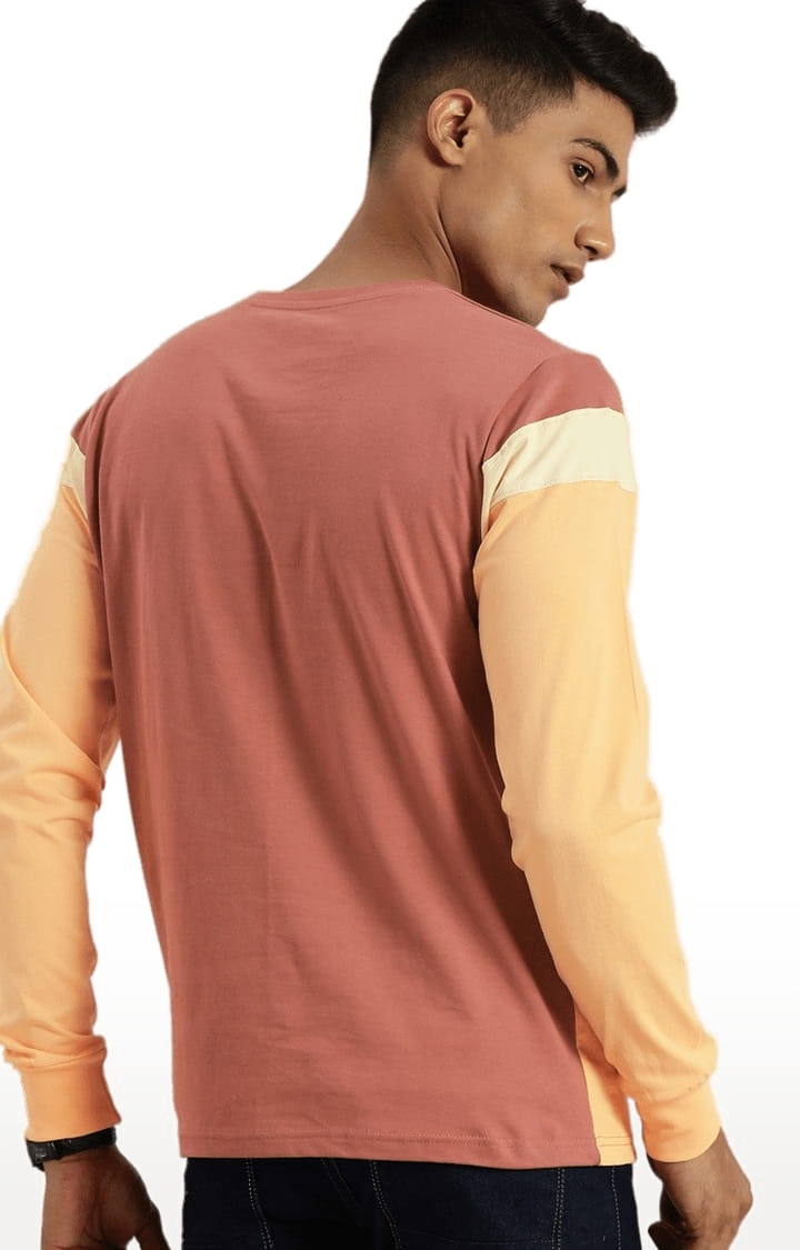 Men's Multi Colour Cotton Colourblocked Regular T-Shirt