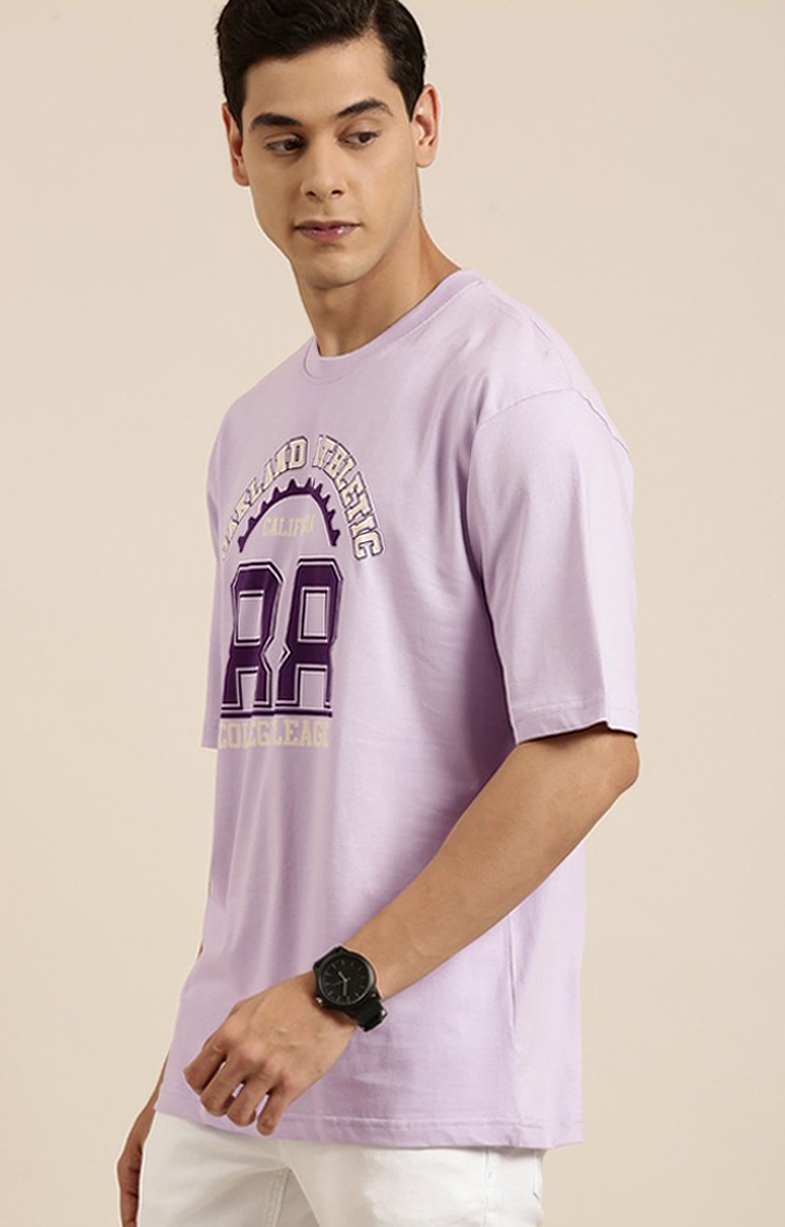 Dillinger | Men's Purple Cotton Typographic Oversized T-Shirts