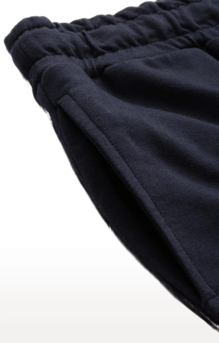 Men's Blue Cotton Solid Activewear Shorts