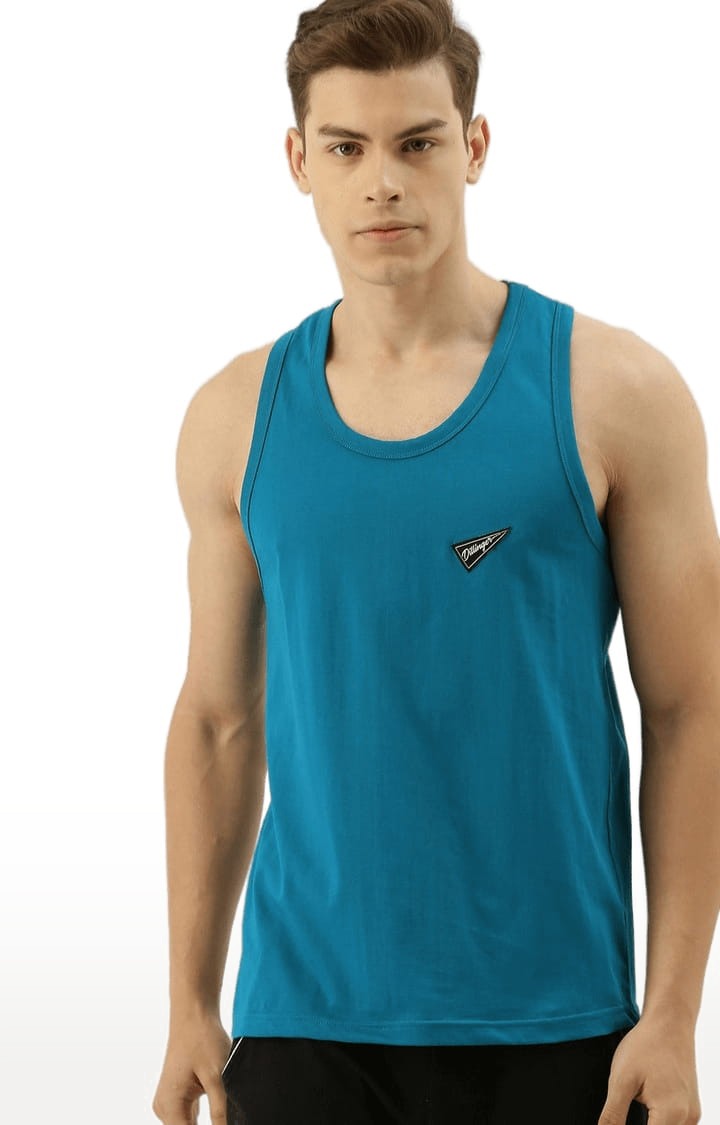 Dillinger | Men's Blue Cotton Solid Vest