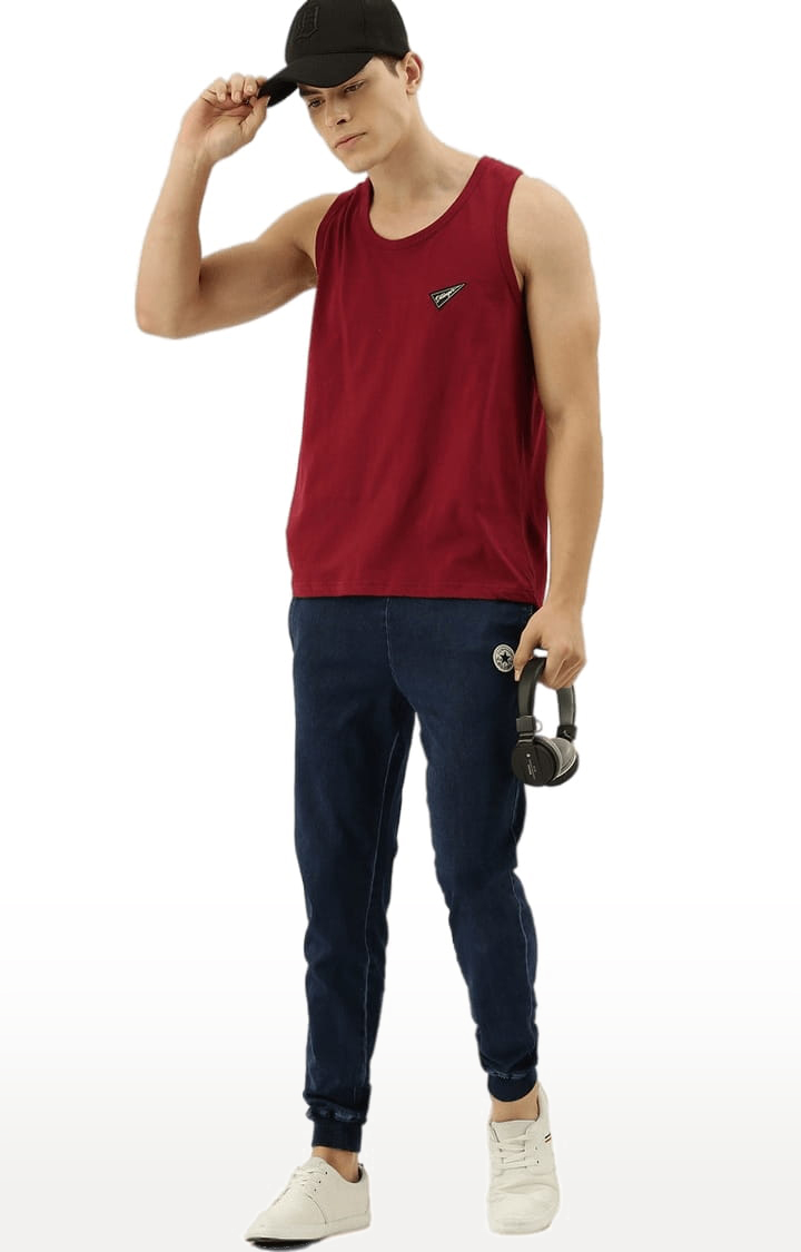 Dillinger Red Solid Sleeveless T-Shirt