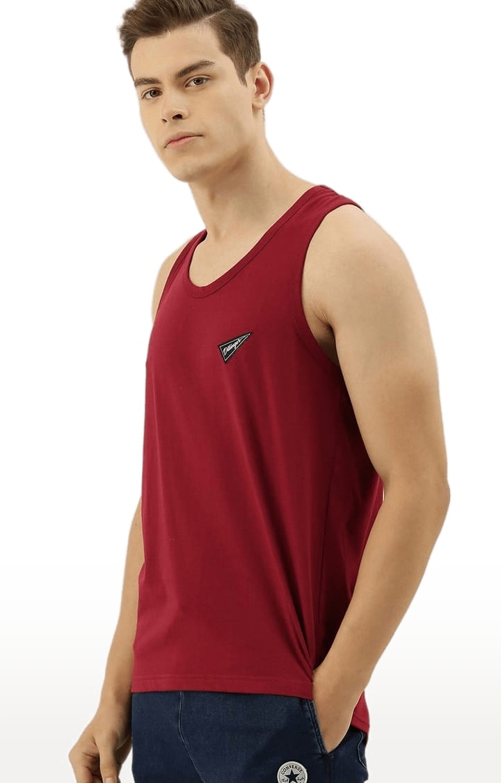 Dillinger Red Solid Sleeveless T-Shirt