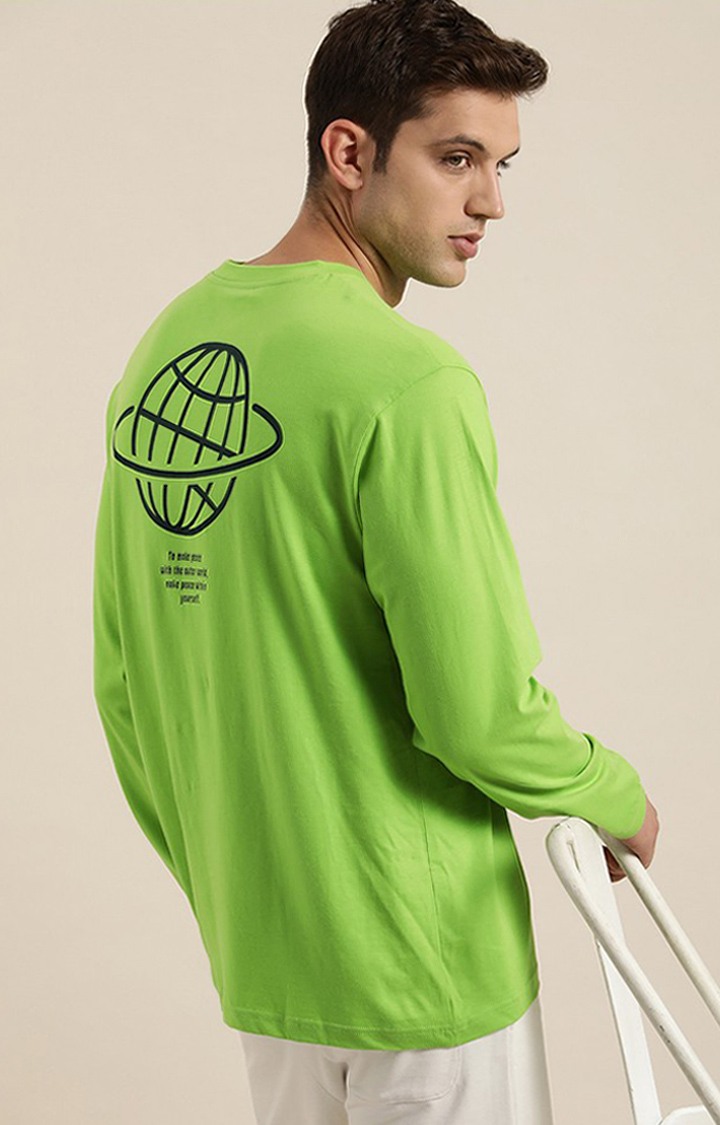 Dillinger | Men's Green Cotton Typographic Sweatshirts