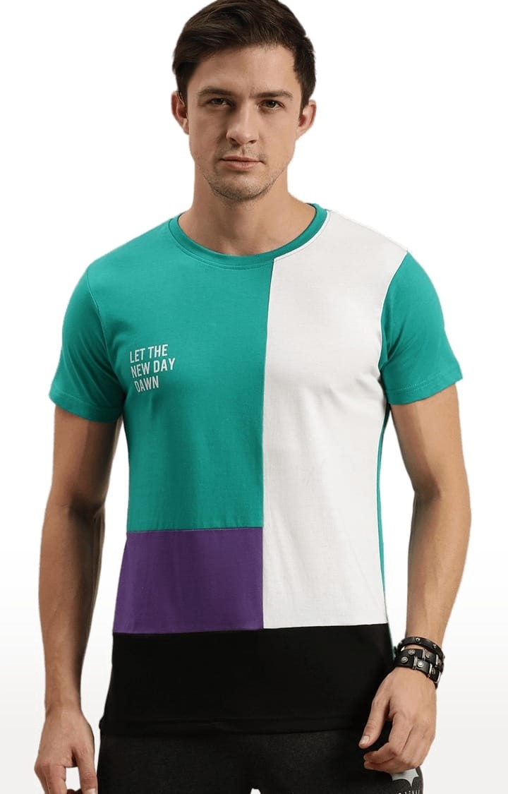 Men's Multicoloured Colourblocked T-Shirt