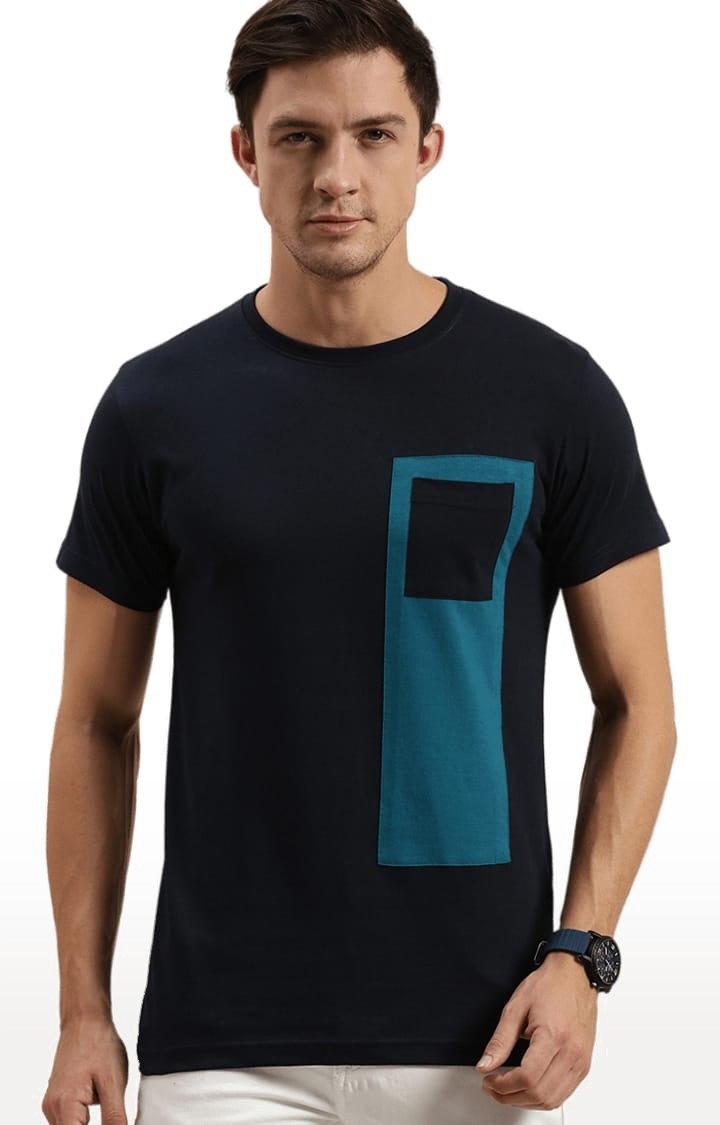 Men's Black Cotton Printed T-Shirt