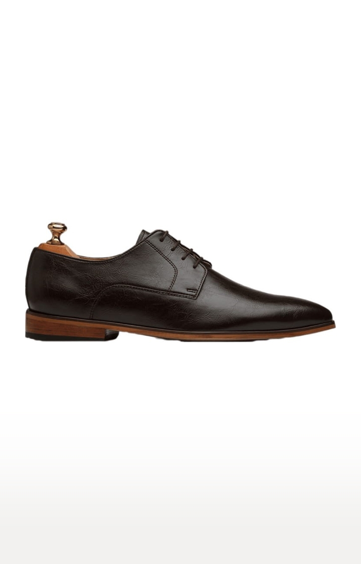 Ethik | Men's Happy Go Lucky Brown PU Formal Lace-ups