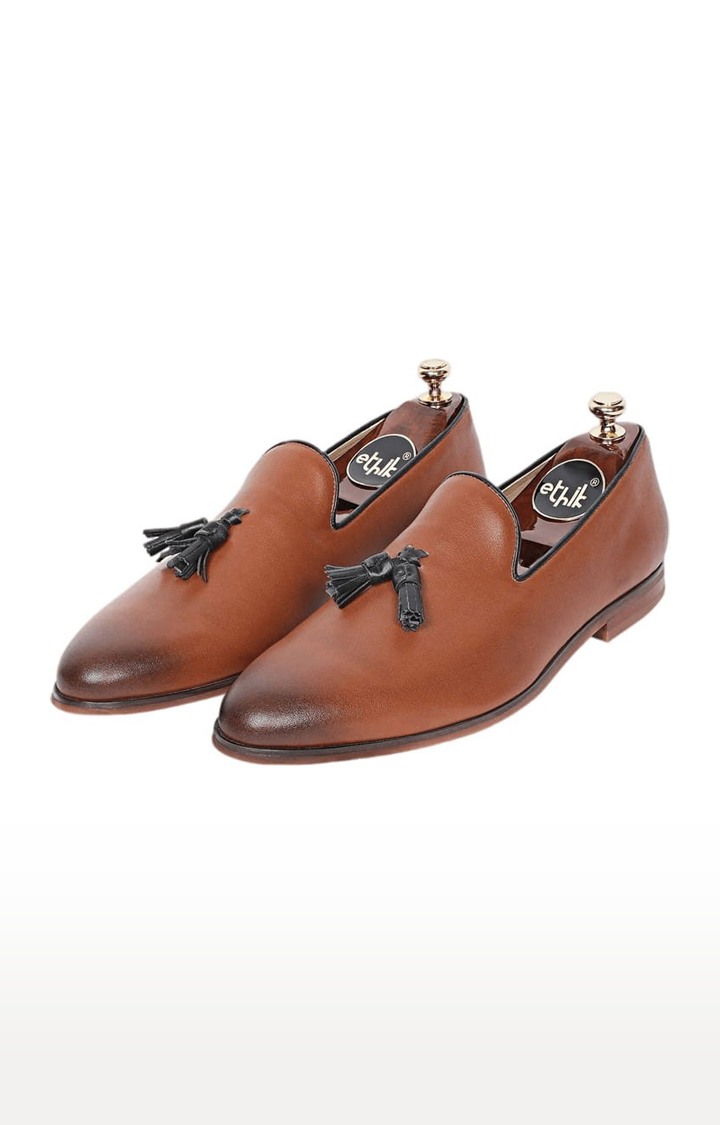 Ethik | Men's Bonobo Brown PU Loafers