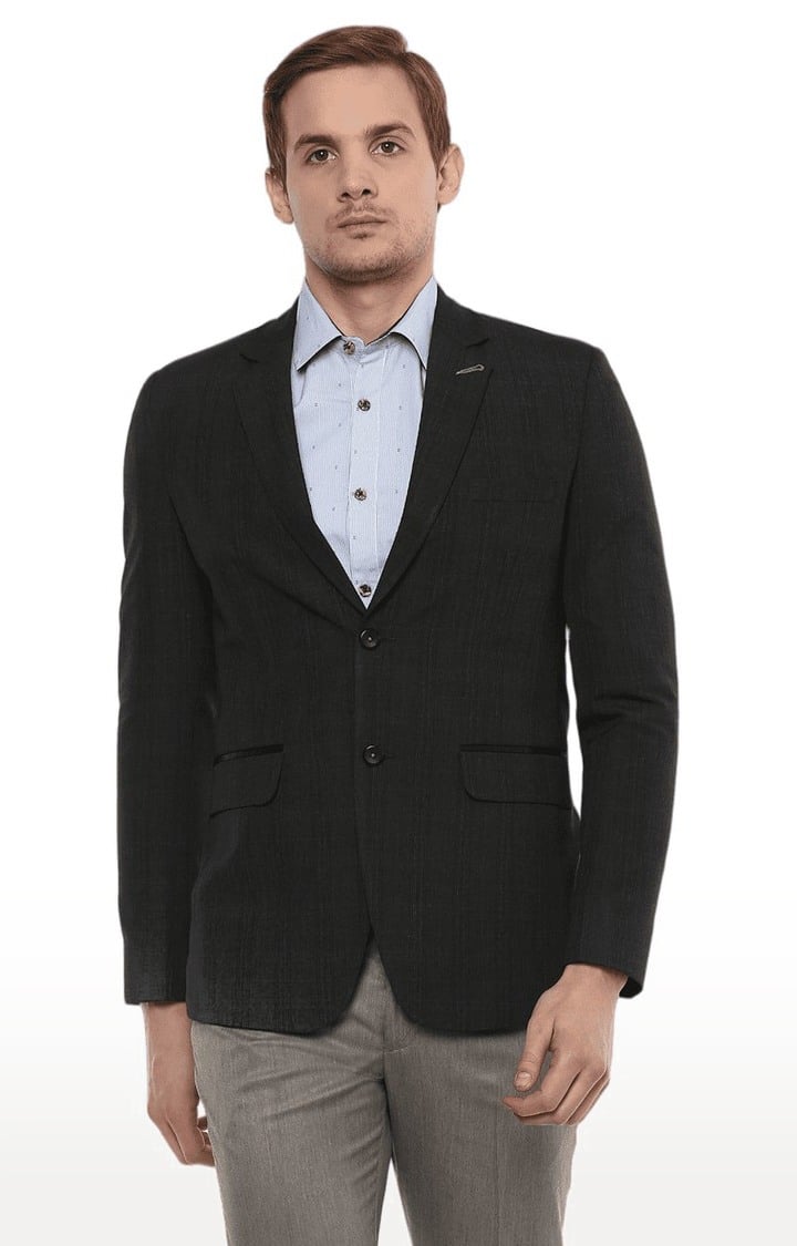Ennoble | Men's Grey Viscose Slim Fit Blazer