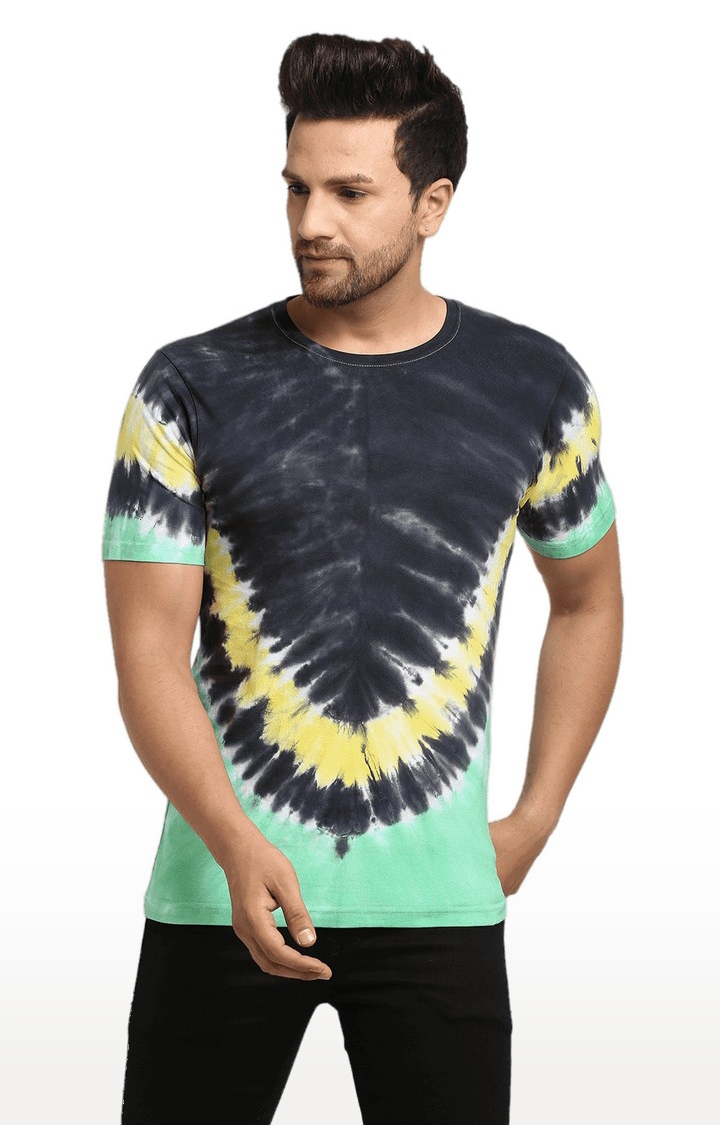 Men's Multicoloured Cotton Relaxed Fit T-Shirt