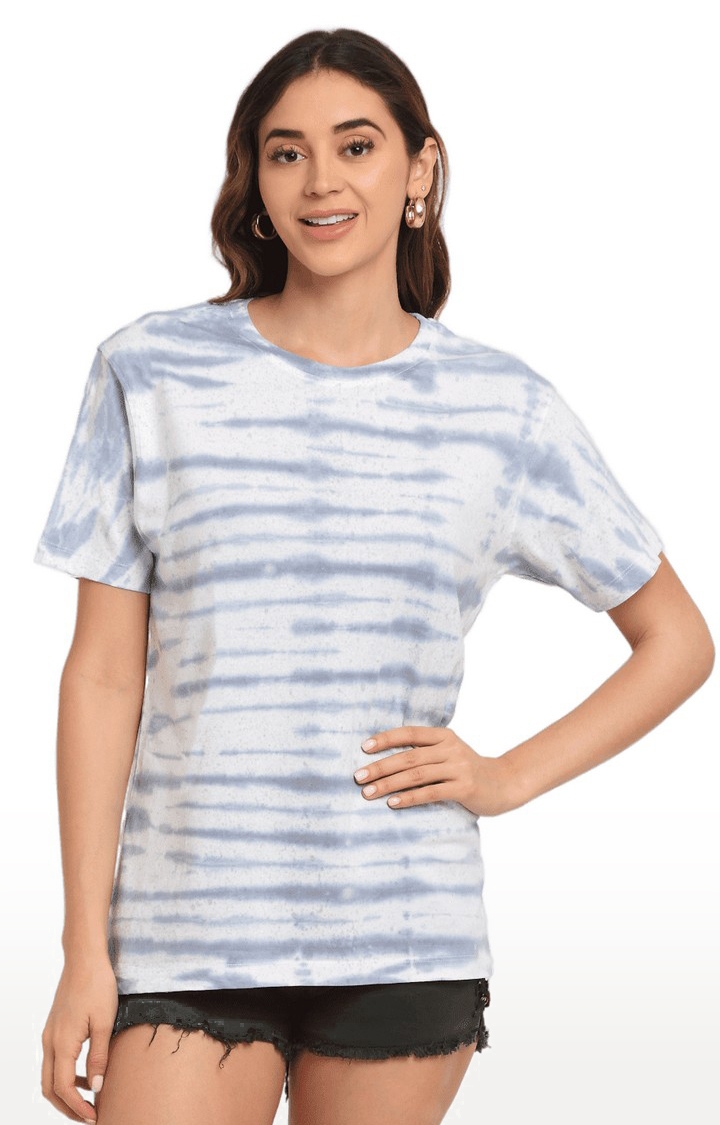 Women's Grey Cotton Relaxed Fit T-Shirt
