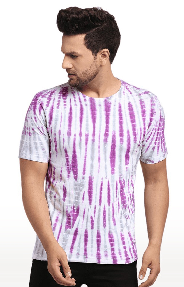 Men's Multicoloured Cotton Relaxed Fit T-Shirt