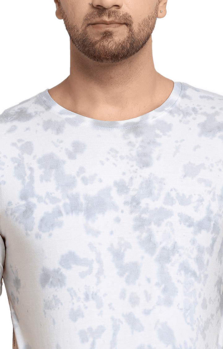 Men's Grey Cotton Relaxed Fit  Regular T-shirt