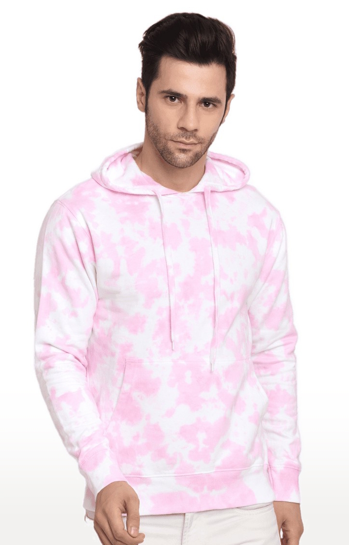 Men's Pink Cotton Relaxed Fit Sweatshirt