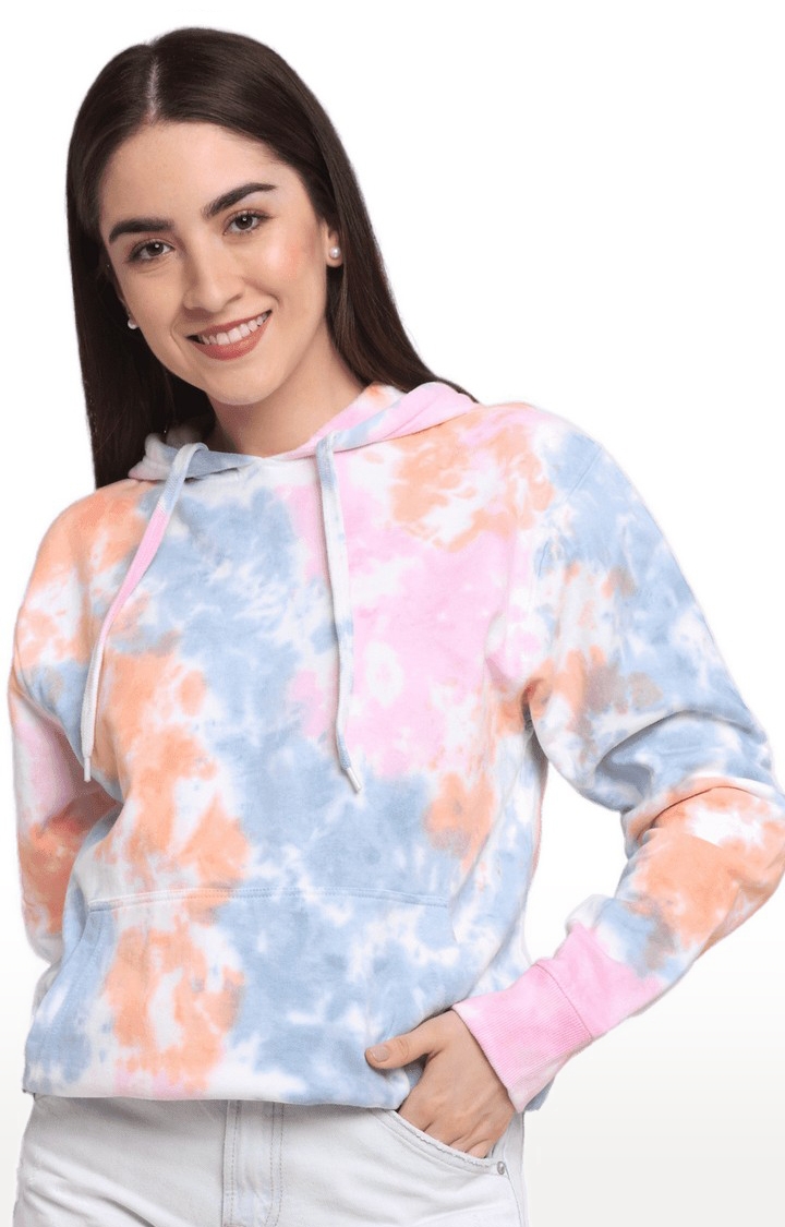 Women's Multicoloured Cotton Relaxed Fit Sweatshirt