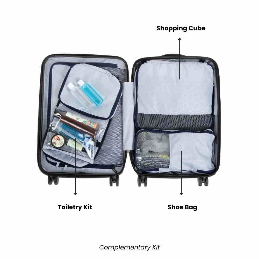 Hard Luggage Trolley Combo Blue